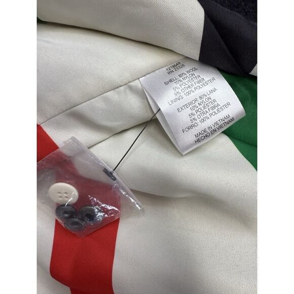 NWOT Pendleton Cascade Wool Coat Charcoal Funnel Neck Stripe Lining Women’s sz L - Picture 15 of 16